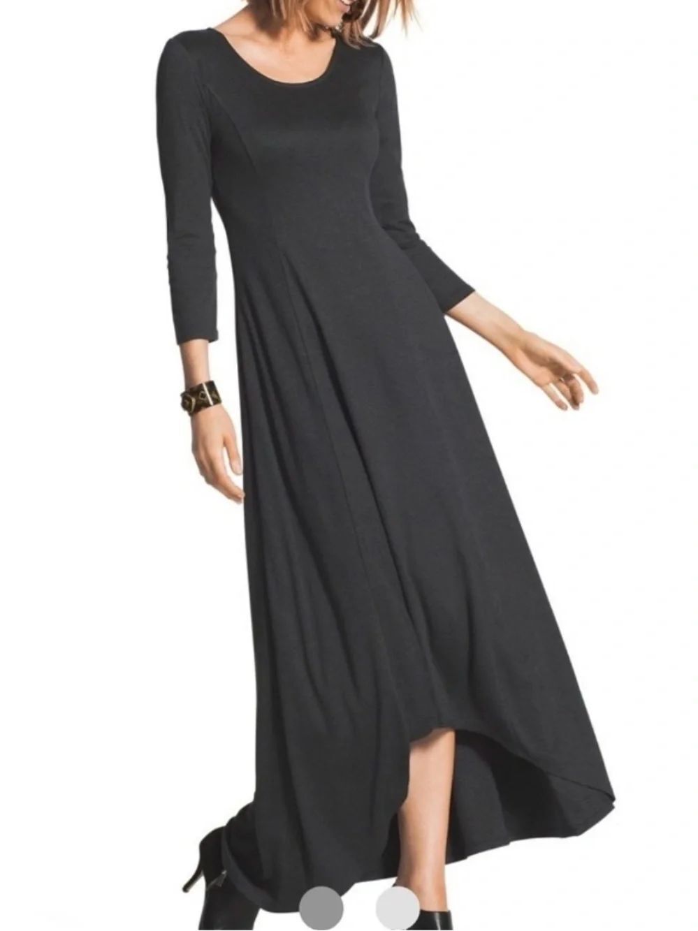 NWT Chico's Gray Lilly High-Low Maxi Dress Petite L (12P) Chico’s 2P